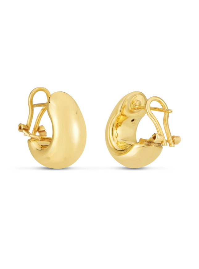 14k Yellow Gold Small Omega C Hoops - Ellie Belle