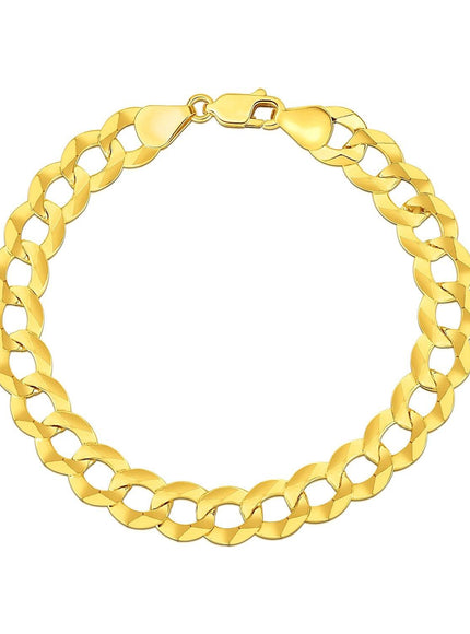 14k Yellow Gold Solid Curb Bracelet 10.0mm - Ellie Belle