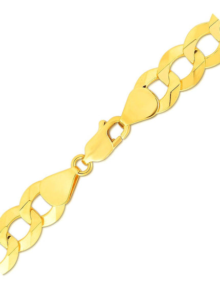 14k Yellow Gold Solid Curb Bracelet 10.0mm - Ellie Belle