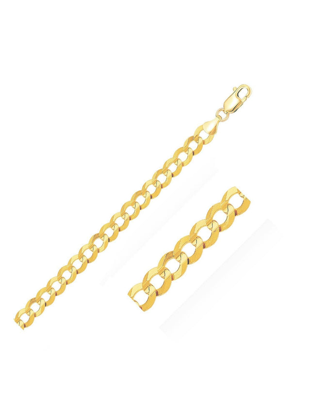 14k Yellow Gold Solid Curb Chain 10.0mm - Ellie Belle