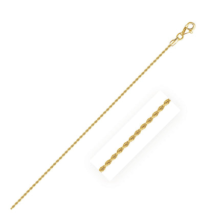 14k Yellow Gold Solid Diamond Cut Rope Chain 1.5mm - Ellie Belle