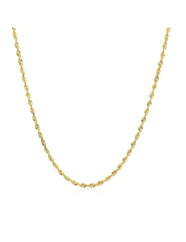 14k Yellow Gold Solid Diamond Cut Rope Chain 1.5mm - Ellie Belle