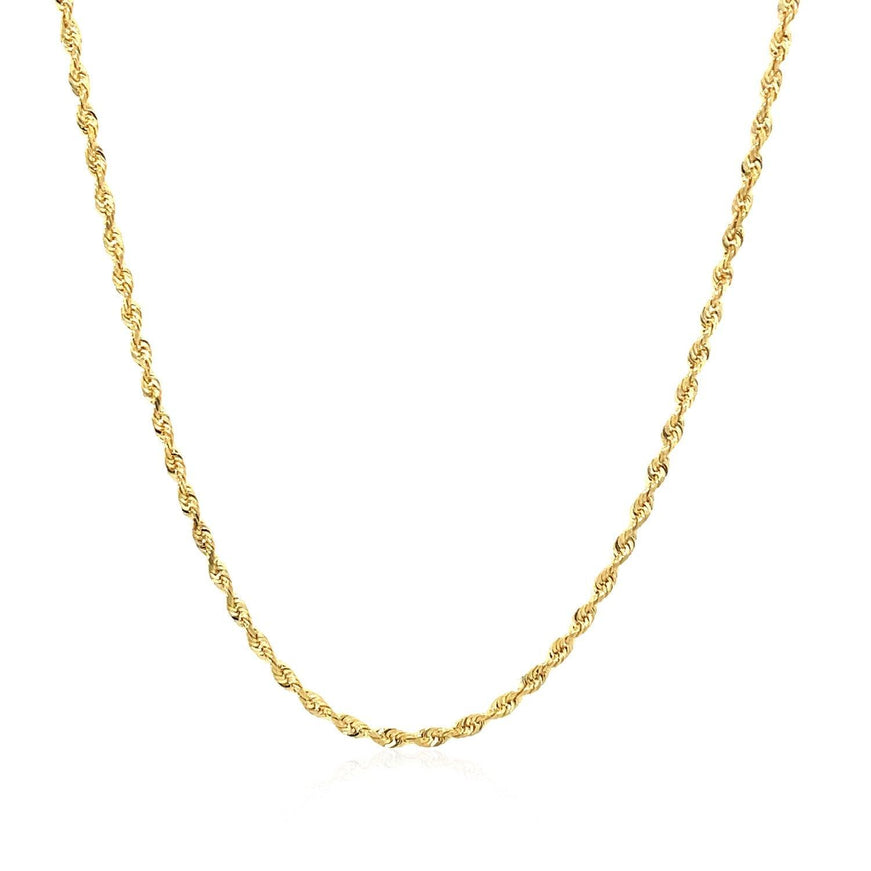 14k Yellow Gold Solid Diamond Cut Rope Chain 1.5mm - Ellie Belle