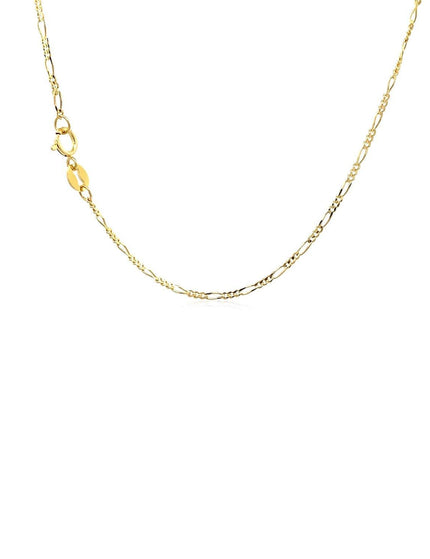 14k Yellow Gold Solid Figaro Chain 1.3mm - Ellie Belle