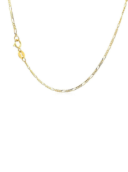 14k Yellow Gold Solid Figaro Chain 1.3mm - Ellie Belle