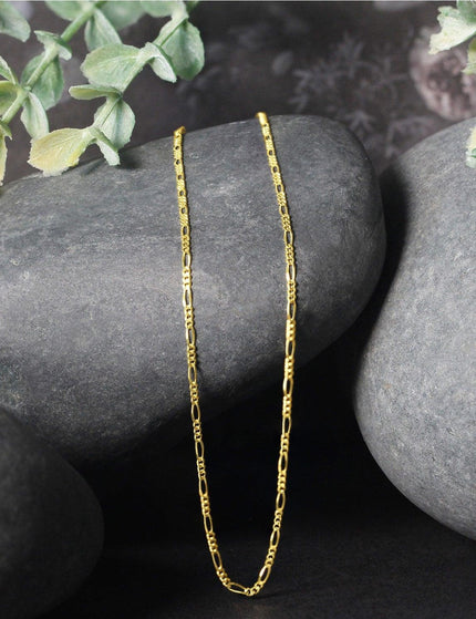14k Yellow Gold Solid Figaro Chain 1.3mm - Ellie Belle