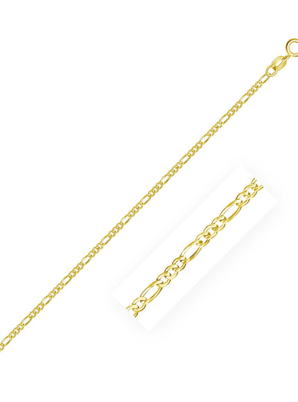 14k Yellow Gold Solid Figaro Chain 1.9mm - Ellie Belle