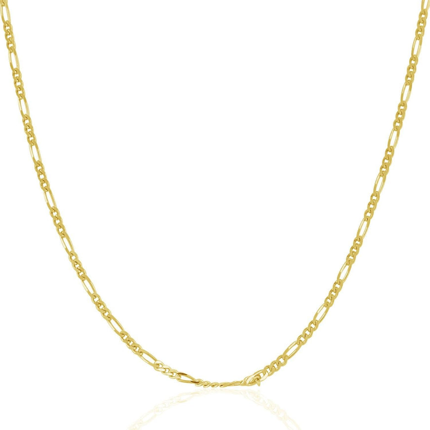 14k Yellow Gold Solid Figaro Chain 1.9mm - Ellie Belle