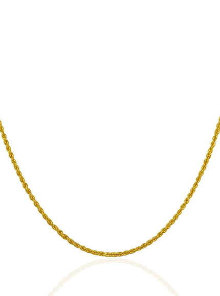 14k Yellow Gold Solid Rope Chain 1.25mm - Ellie Belle