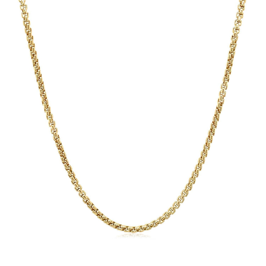 14k Yellow Gold Solid Round Box Chain 1.6 mm - Ellie Belle