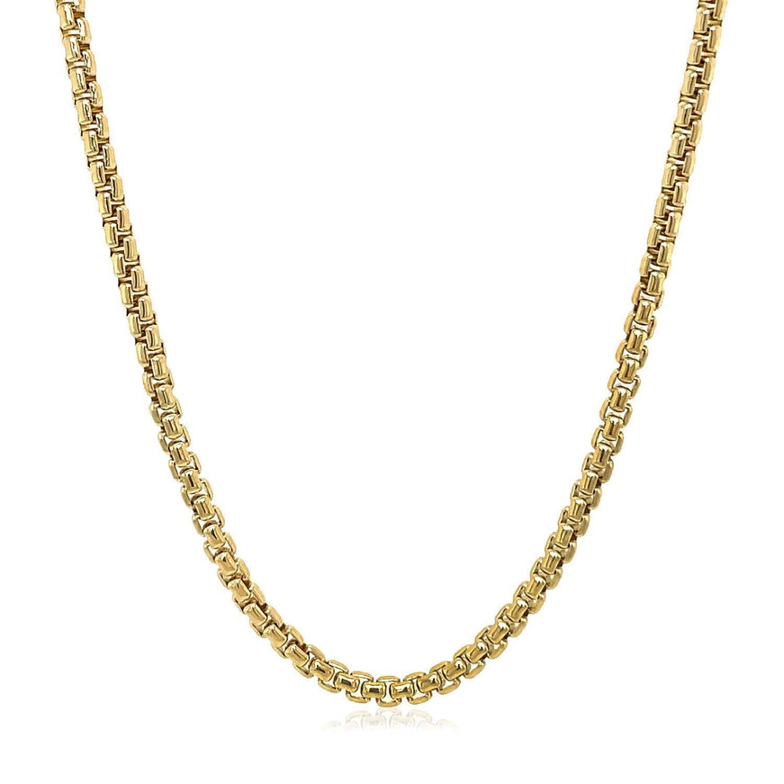 14k Yellow Gold Solid Round Box Chain 2.5 mm - Ellie Belle