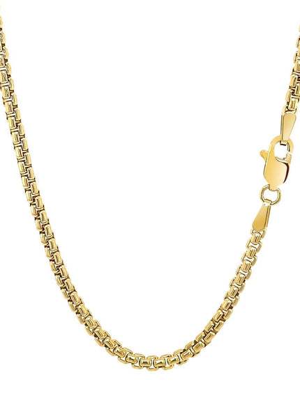 14k Yellow Gold Solid Round Box Chain 2.5 mm - Ellie Belle