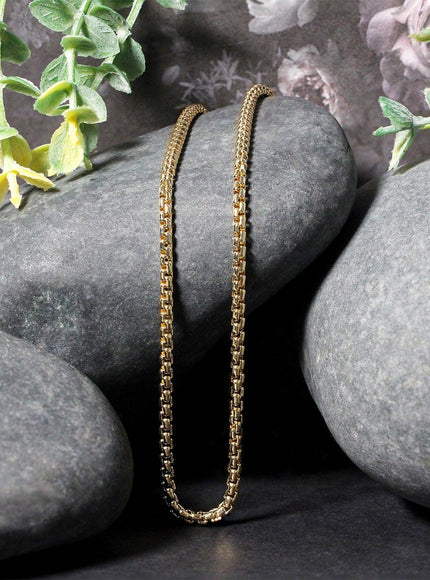 14k Yellow Gold Solid Round Box Chain 2.5 mm - Ellie Belle