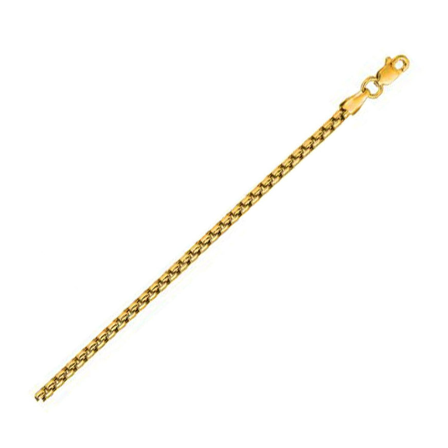 14k Yellow Gold Solid Round Box Chain 3.6 mm - Ellie Belle