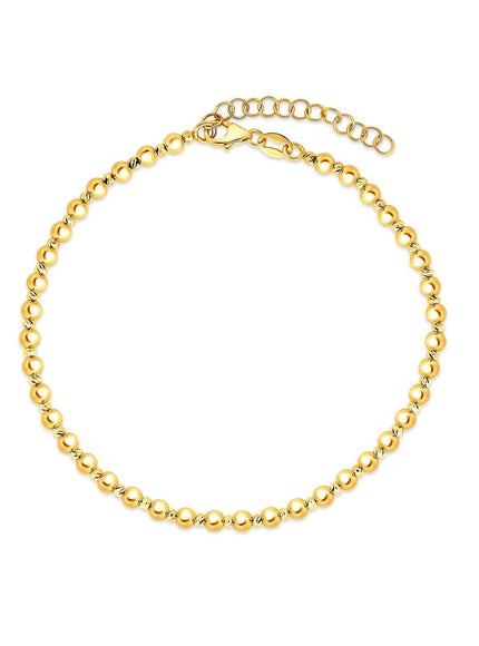 14k Yellow Gold Spaced Bead Bracelet (3mm) - Ellie Belle