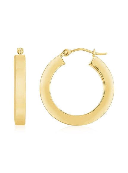 14K Yellow Gold Square Tube Hoop Earrings - Ellie Belle