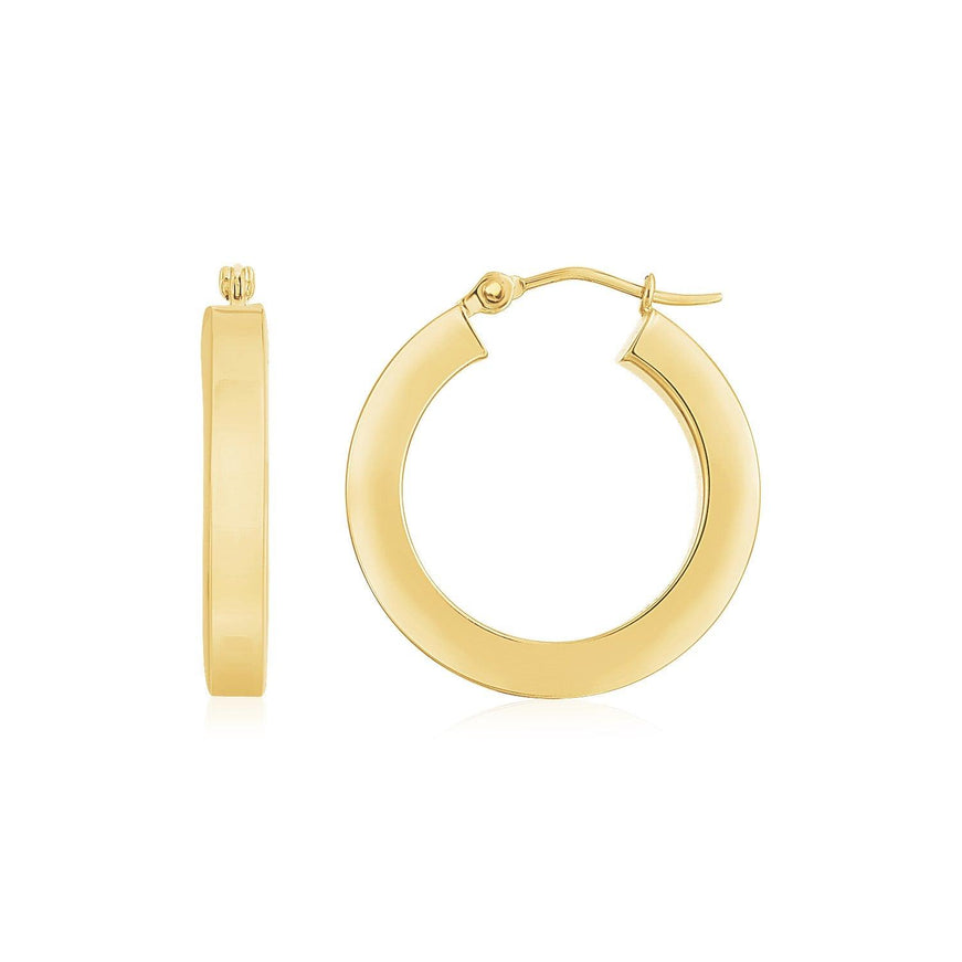 14K Yellow Gold Square Tube Hoop Earrings - Ellie Belle