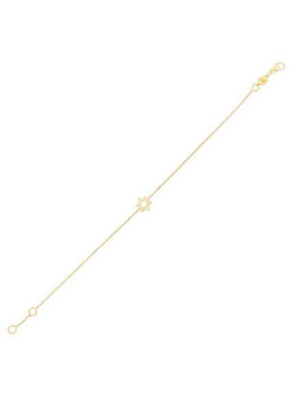 14k Yellow Gold Star of David Bracelet - Ellie Belle