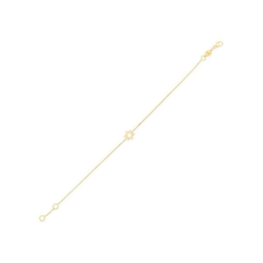 14k Yellow Gold Star of David Bracelet - Ellie Belle