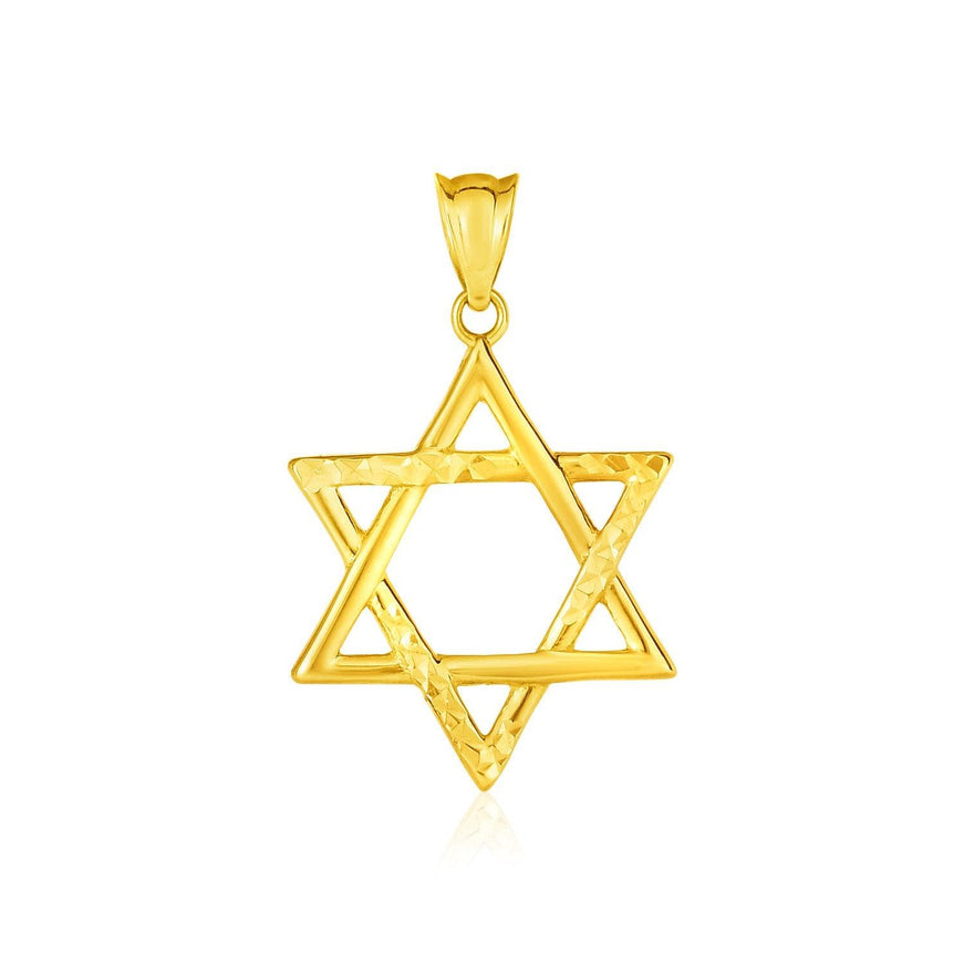 14k Yellow Gold Star of David Pendant - Ellie Belle