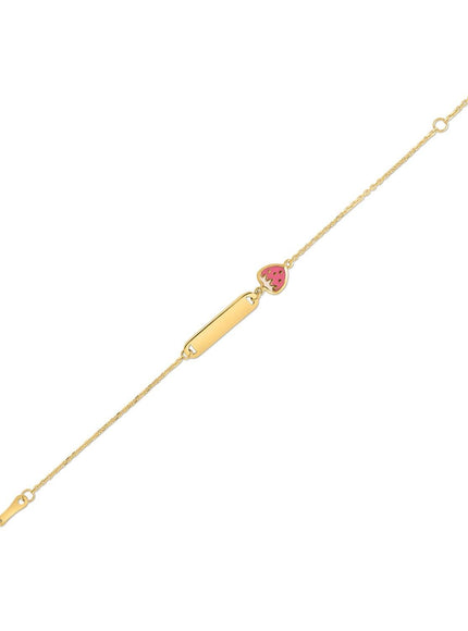 14k Yellow Gold Strawberry Childrens Bracelet - Ellie Belle