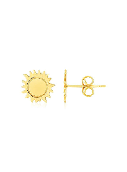 14K Yellow Gold Sun Earrings - Ellie Belle