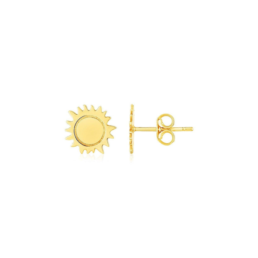 14K Yellow Gold Sun Earrings - Ellie Belle