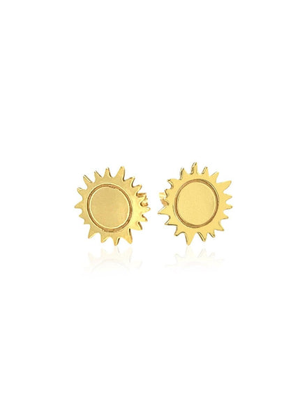 14K Yellow Gold Sun Earrings - Ellie Belle