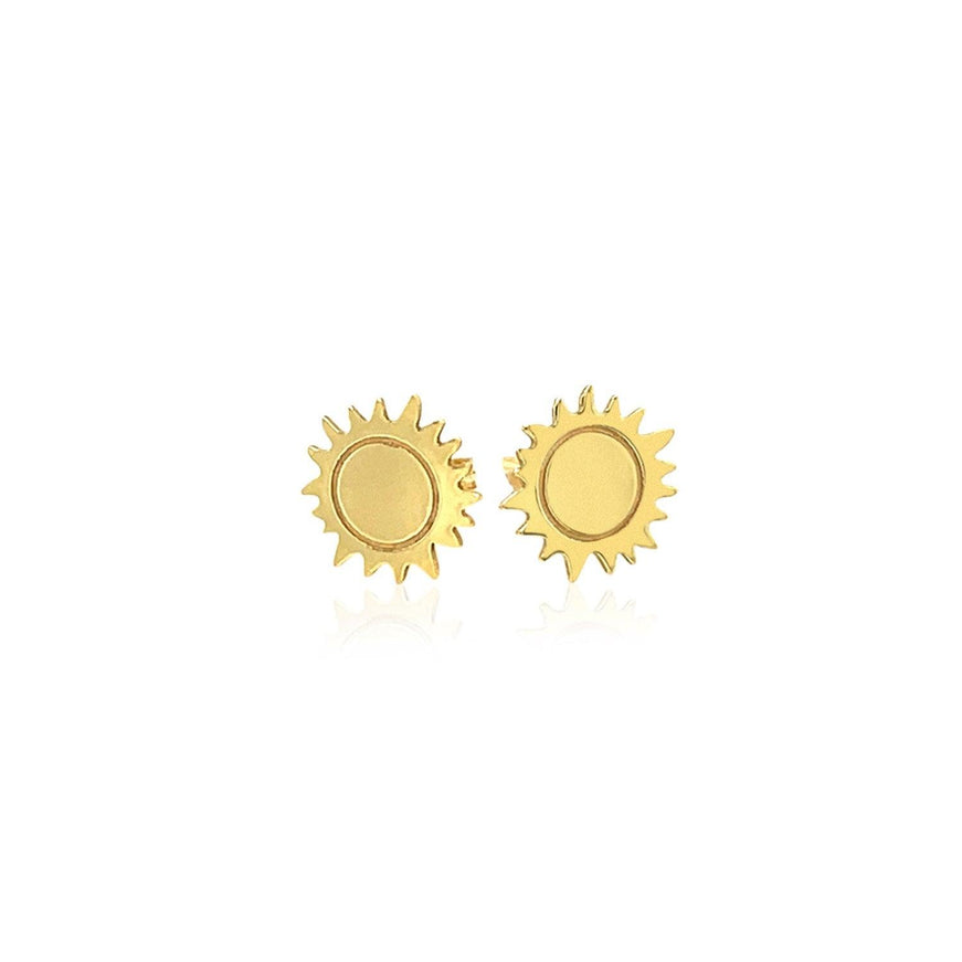 14K Yellow Gold Sun Earrings - Ellie Belle