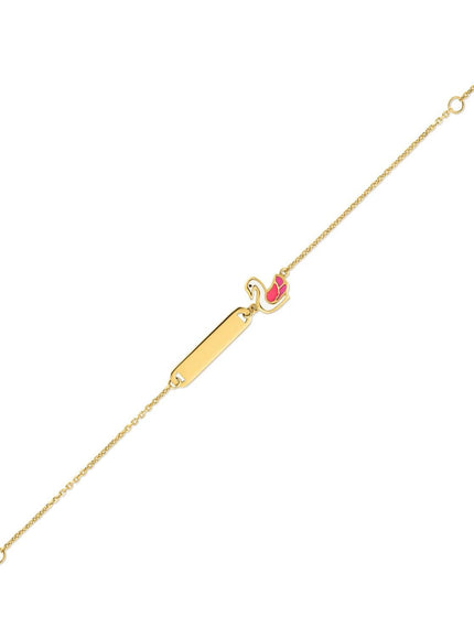 14k Yellow Gold Swan Childrens Bracelet - Ellie Belle