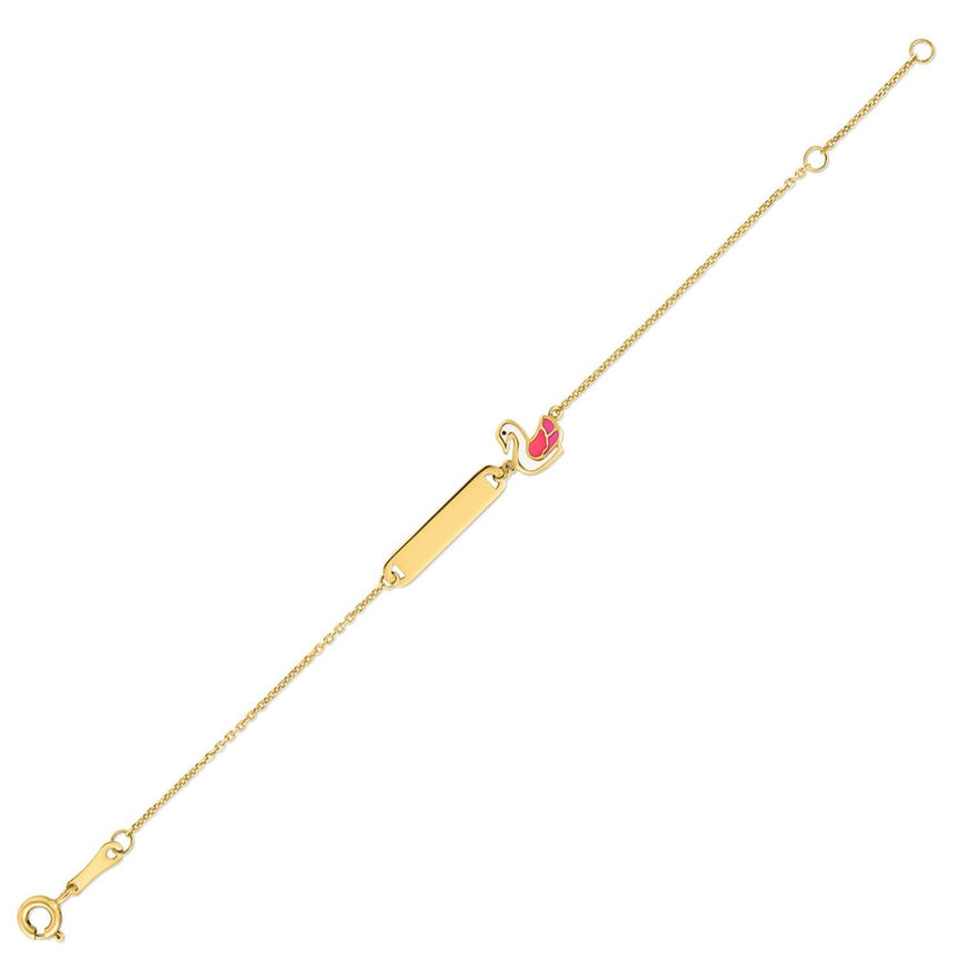 14k Yellow Gold Swan Childrens Bracelet - Ellie Belle