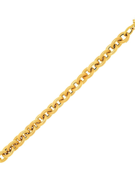 14k Yellow Gold Textured Cable Chain Style Bracelet - Ellie Belle