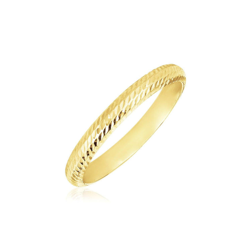 14k Yellow Gold Textured Comfort Fit Wedding Band - Ellie Belle