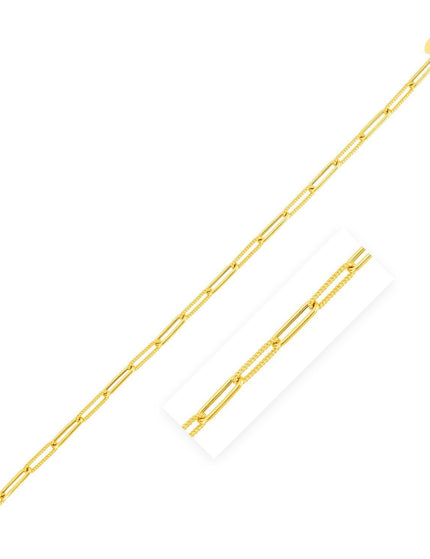 14k Yellow Gold Textured Paperclip Chain (3.5mm) - Ellie Belle