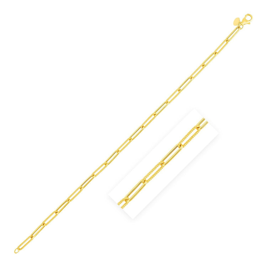 14k Yellow Gold Textured Paperclip Chain (3.5mm) - Ellie Belle