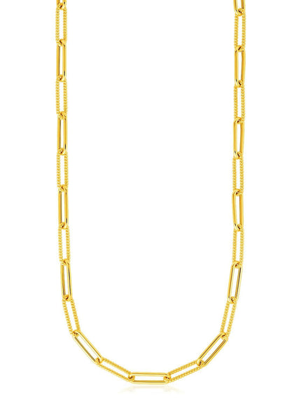 14k Yellow Gold Textured Paperclip Chain (3.5mm) - Ellie Belle