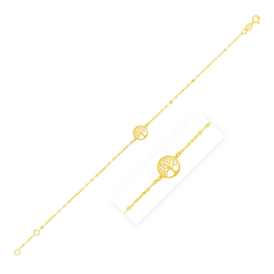 14K Yellow Gold Tree of Life Bracelet - Ellie Belle