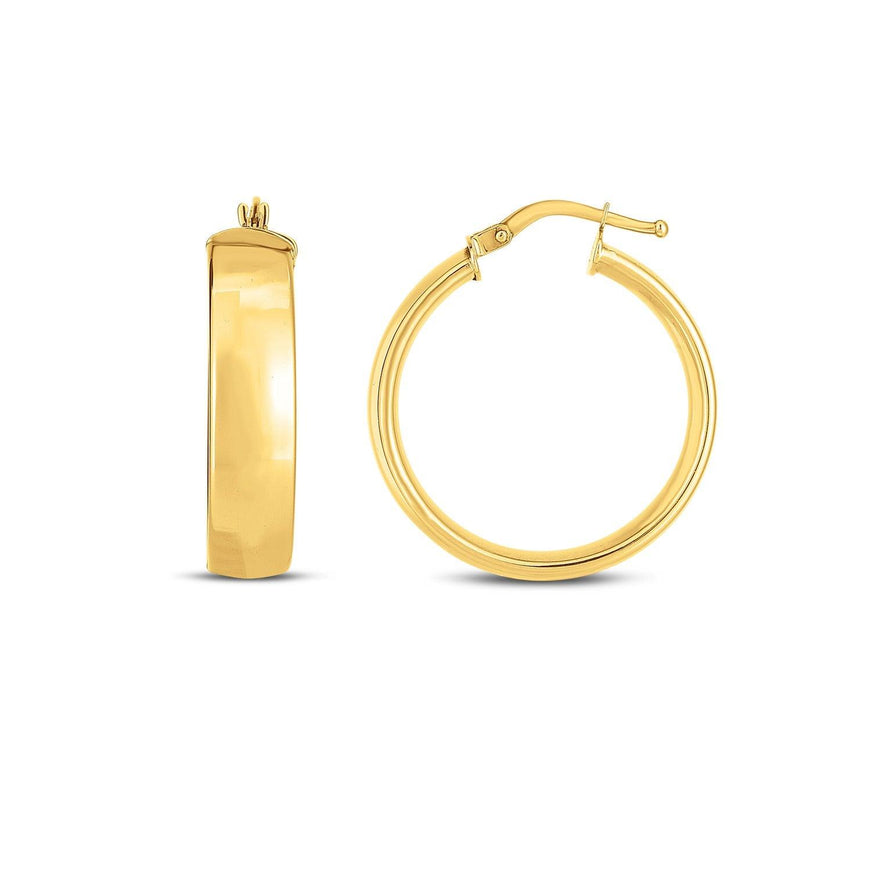 14k Yellow Gold Wedding Band Hoops (25mm) - Ellie Belle