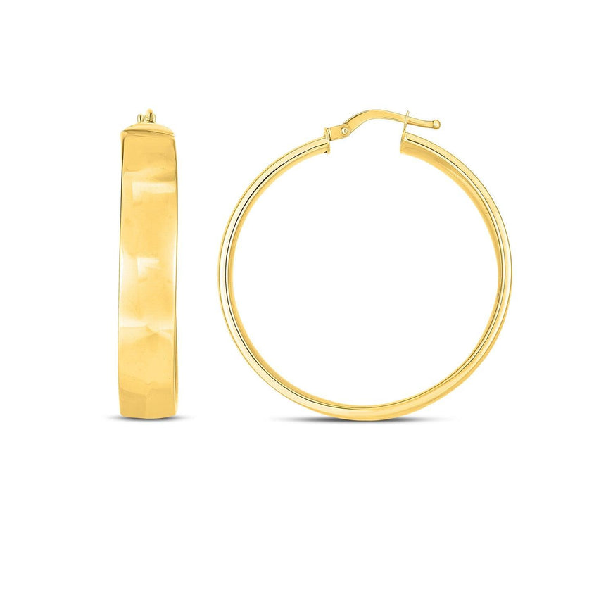 14k Yellow Gold Wedding Band Hoops (35mm) - Ellie Belle