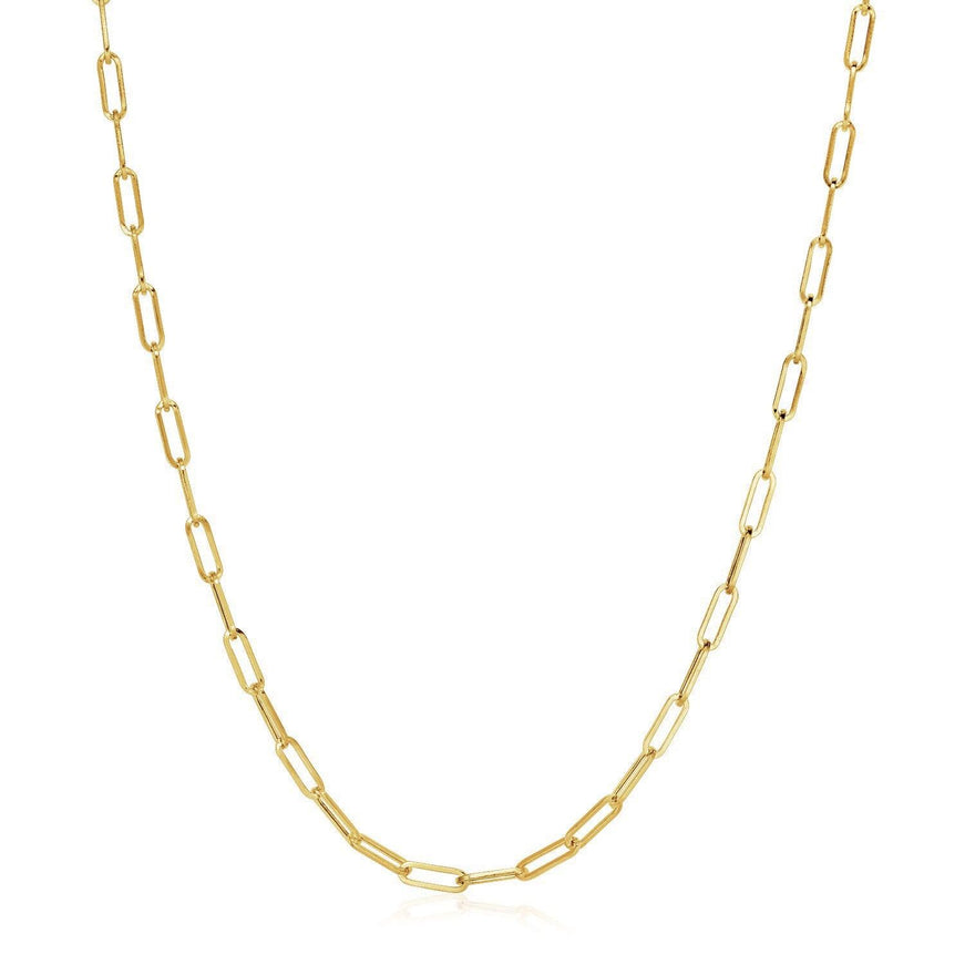 14K Yellow Gold Wide Paperclip Chain (3.3mm) - Ellie Belle