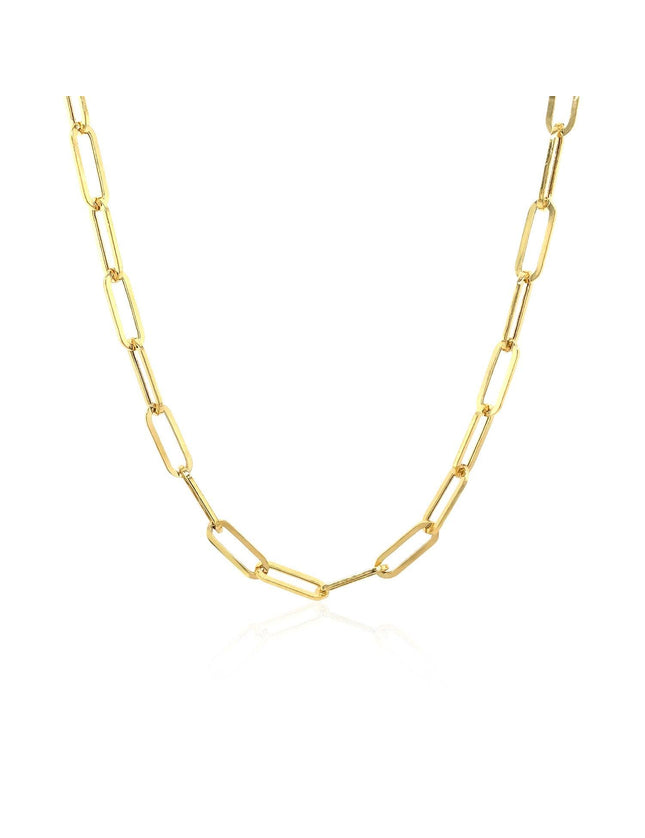 14K Yellow Gold Wide Paperclip Chain (3.3mm) - Ellie Belle