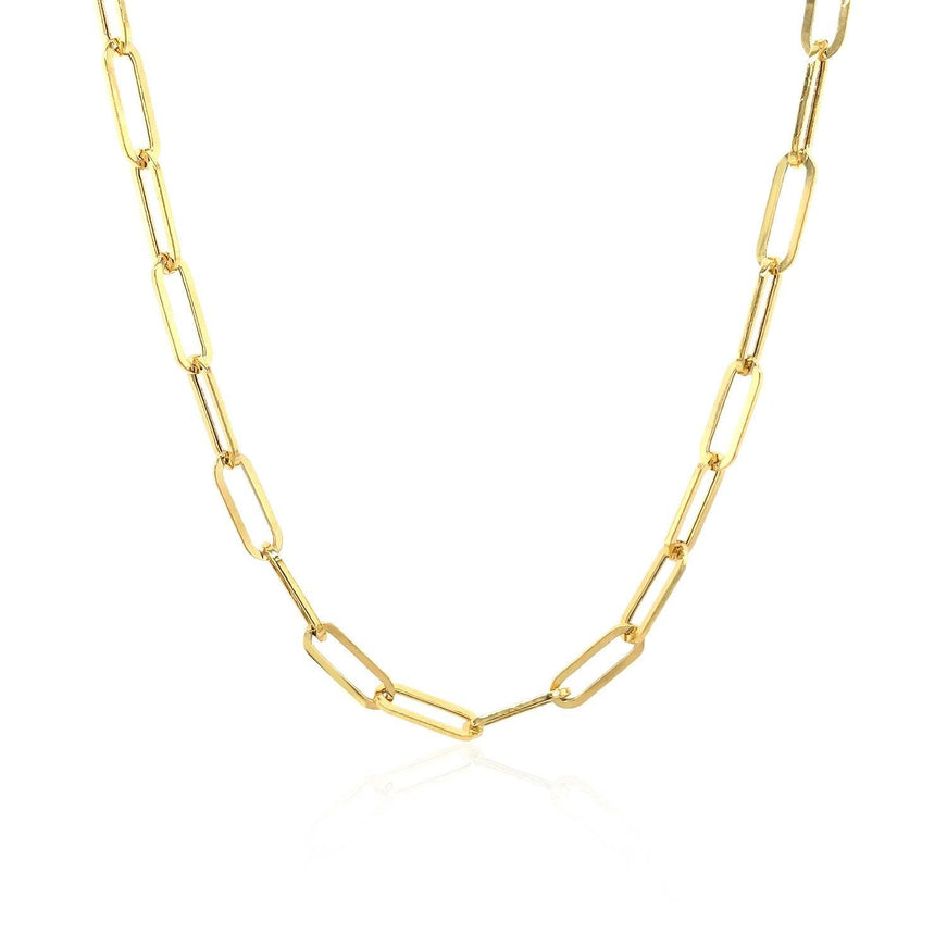 14K Yellow Gold Wide Paperclip Chain (3.3mm) - Ellie Belle