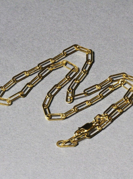 14K Yellow Gold Wide Paperclip Chain (3.3mm) - Ellie Belle