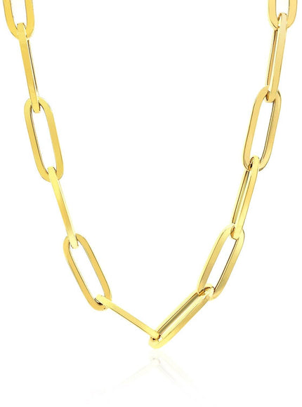 14K Yellow Gold Wide Paperclip Chain (6.1mm) - Ellie Belle