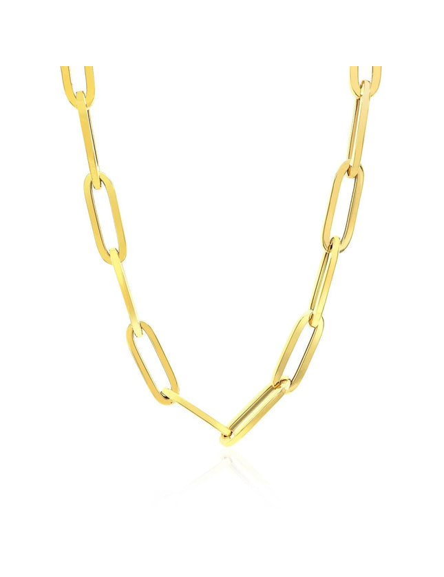 14K Yellow Gold Wide Paperclip Chain (6.1mm) - Ellie Belle