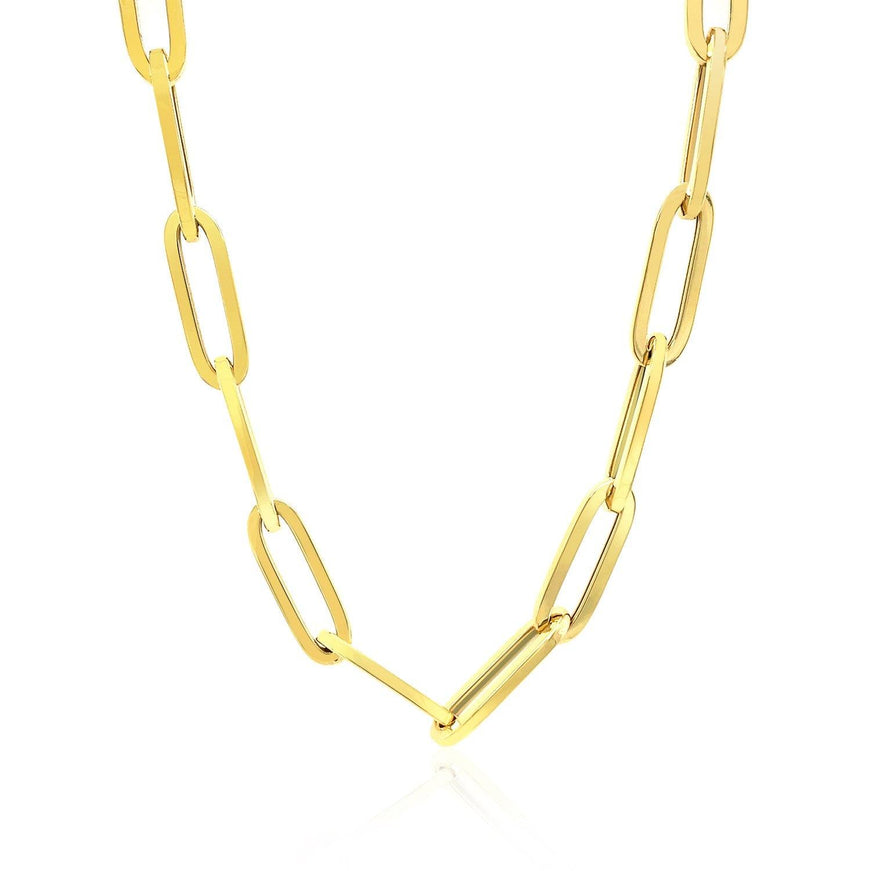 14K Yellow Gold Wide Paperclip Chain (6.1mm) - Ellie Belle