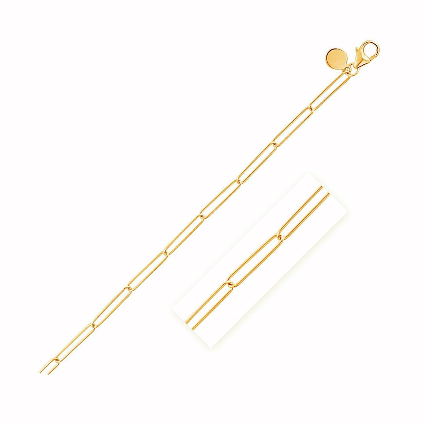 14k Yellow Gold Wire Paperclip Bracelet (2.7mm) - Ellie Belle