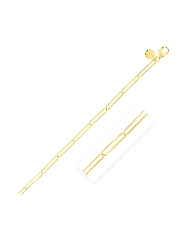14k Yellow Gold Wire Paperclip Chain (2.7mm) - Ellie Belle