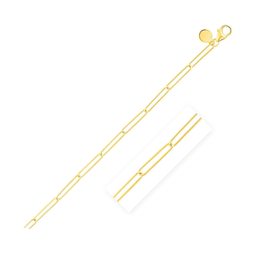 14k Yellow Gold Wire Paperclip Chain (2.7mm) - Ellie Belle