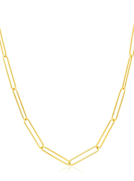 14k Yellow Gold Wire Paperclip Chain (2.7mm) - Ellie Belle